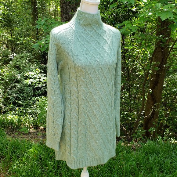 OTTOD'AME Turtleneck Long Sweater in Light Green Size Small US 6 - Picture 1 of 11
